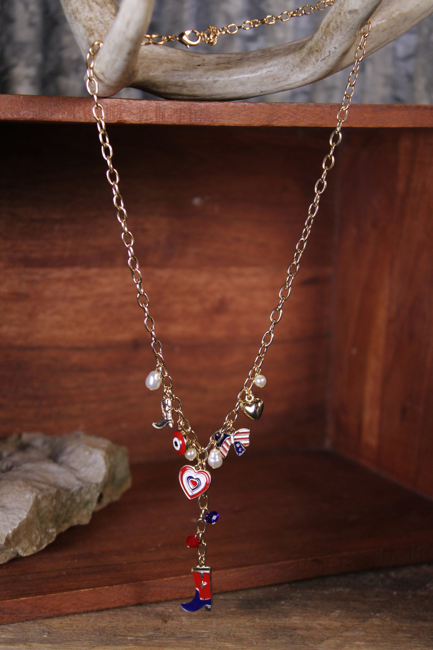 Boots, Bows, And Liberty Necklace