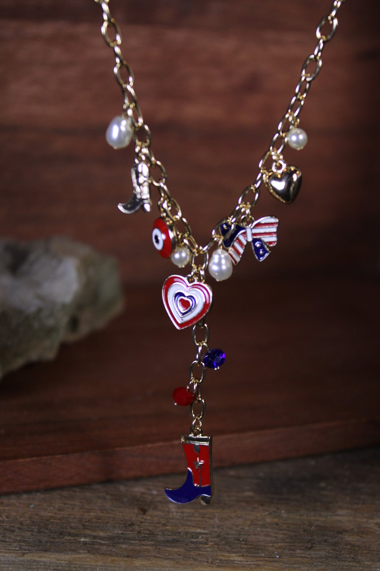 Boots, Bows, And Liberty Necklace
