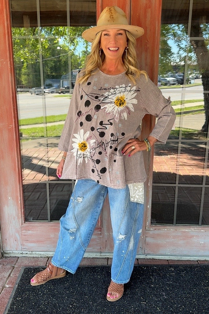Petals And Polka Dots Cotton Tunic