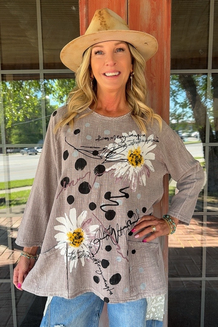 Petals And Polka Dots Cotton Tunic
