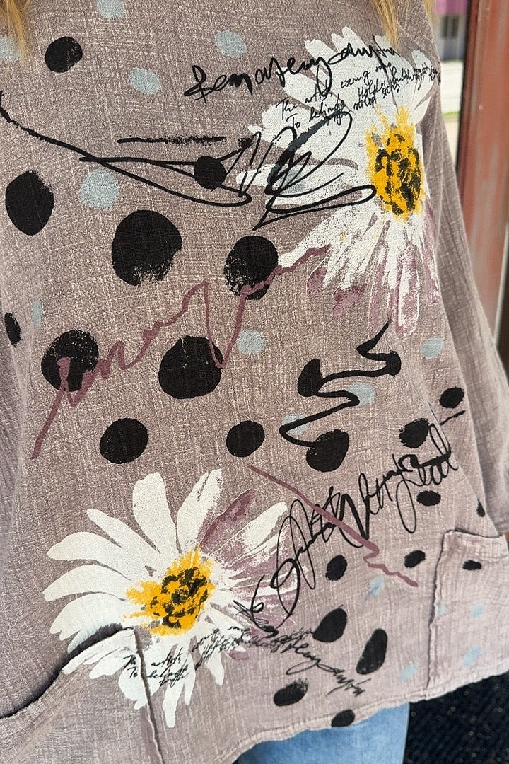 Petals And Polka Dots Cotton Tunic