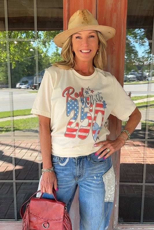 FGO Red White and 250 Tee