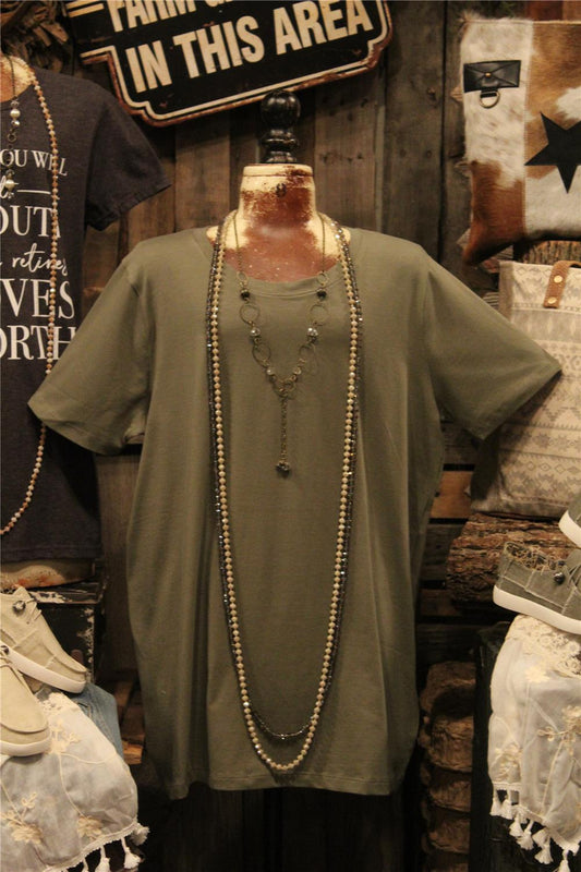 Light Olive Basic T Shirt