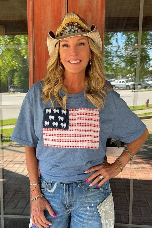 FGO Frilly Freedom Flag Applique Tee
