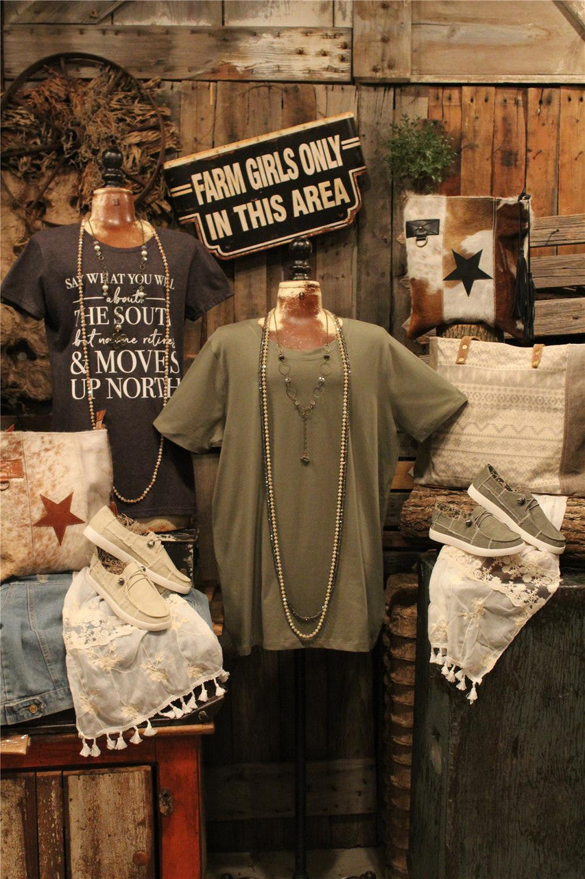 Light Olive Basic T Shirt