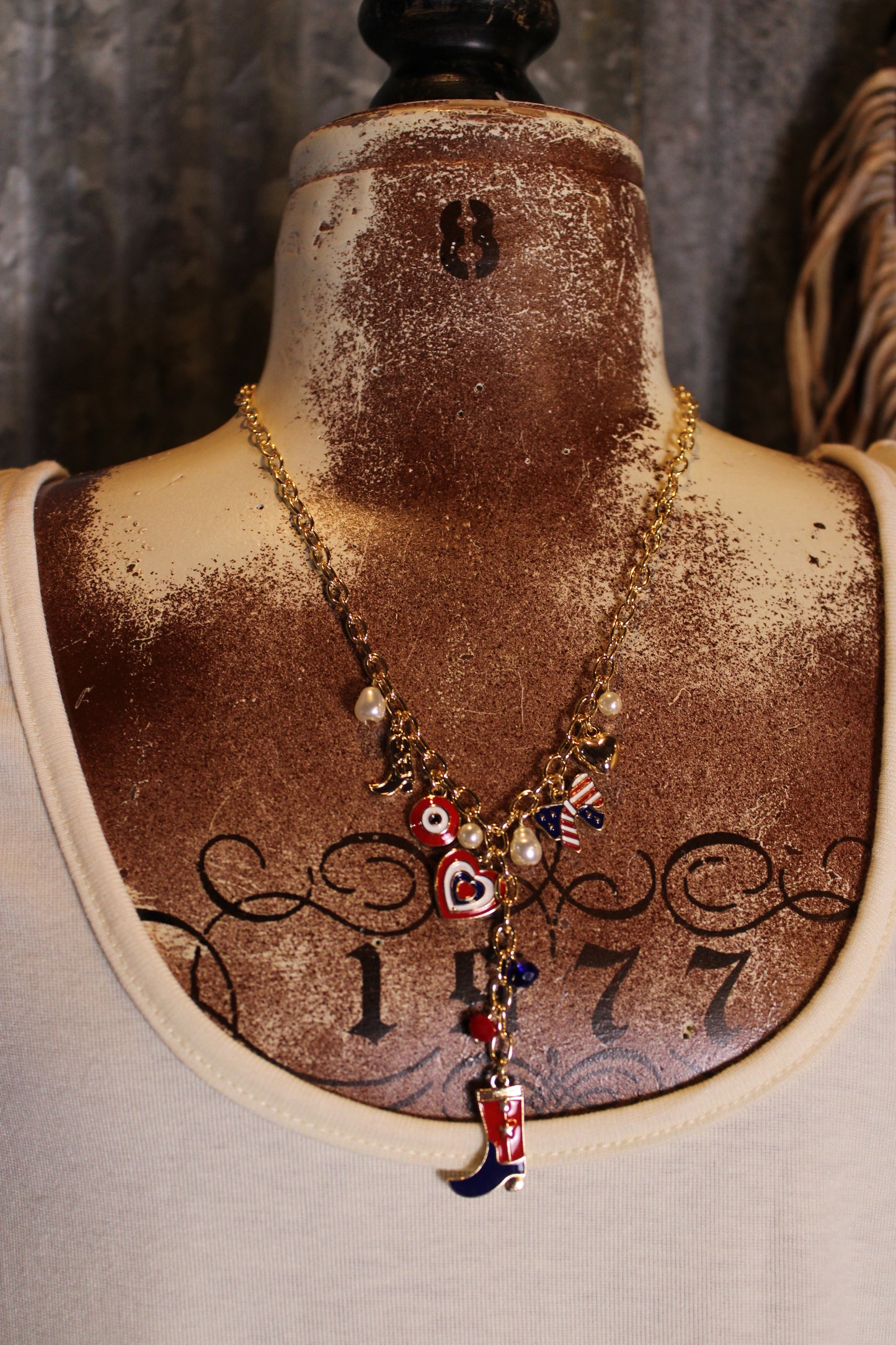 Boots, Bows, And Liberty Necklace