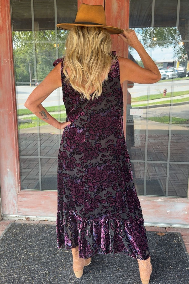 Moonlit Amethyst Velvet Dress