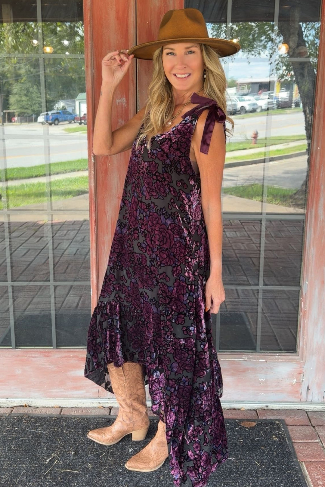 Moonlit Amethyst Velvet Dress