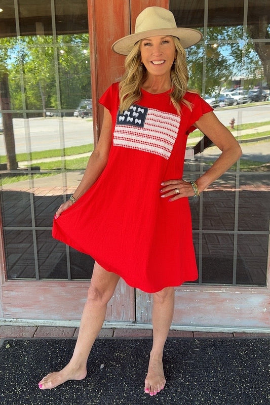 FGO Little Miss Liberty Applique Dress