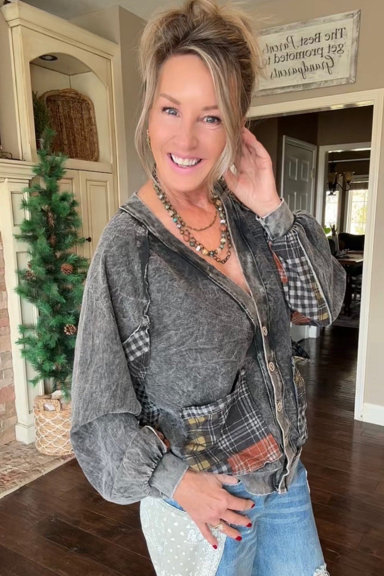 Ash And Plaid Cardigan