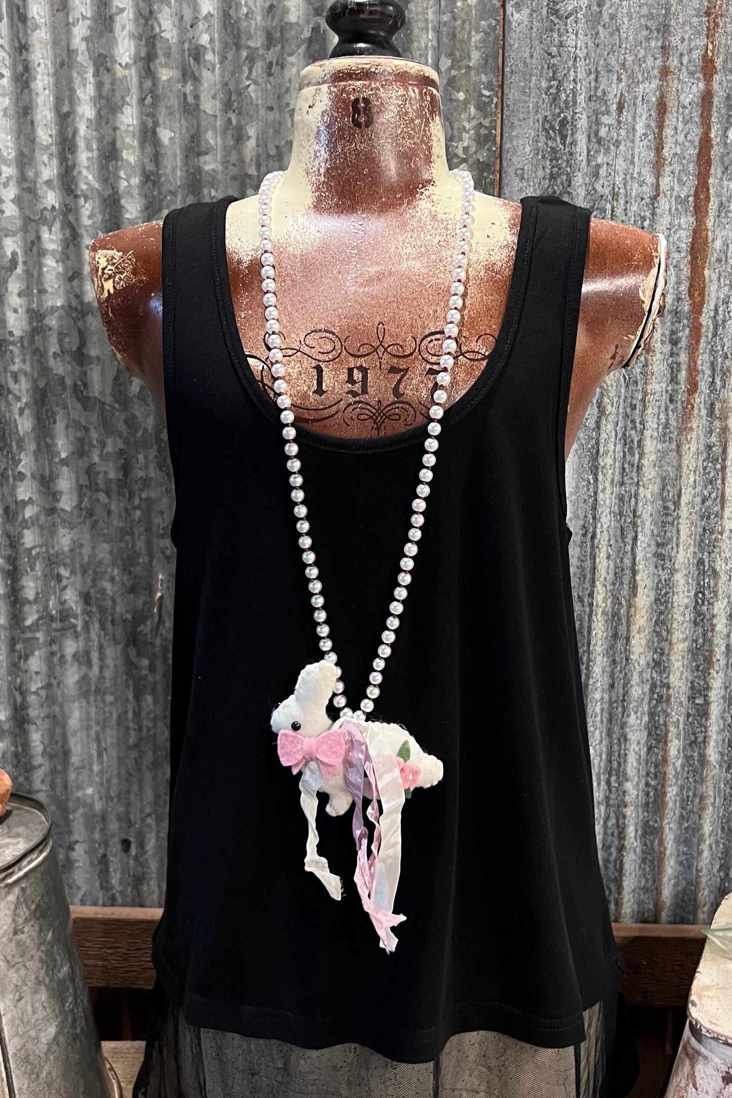 Plush Petal Bunny Necklace