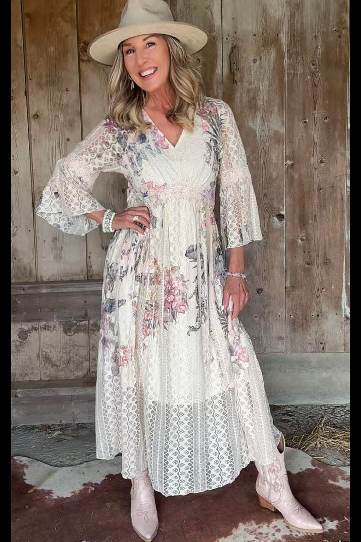Lead Singer Watercolor Beige Dress