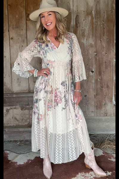 Lead Singer Watercolor Beige Dress S