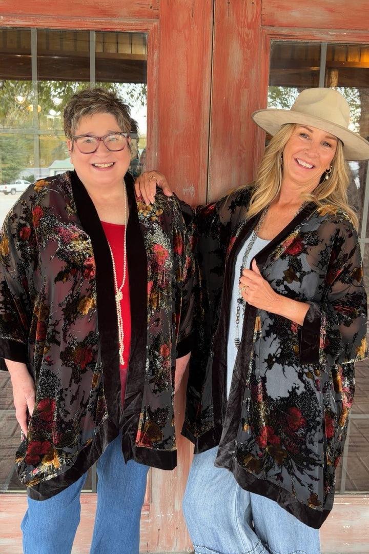 Midnight Floral Duster