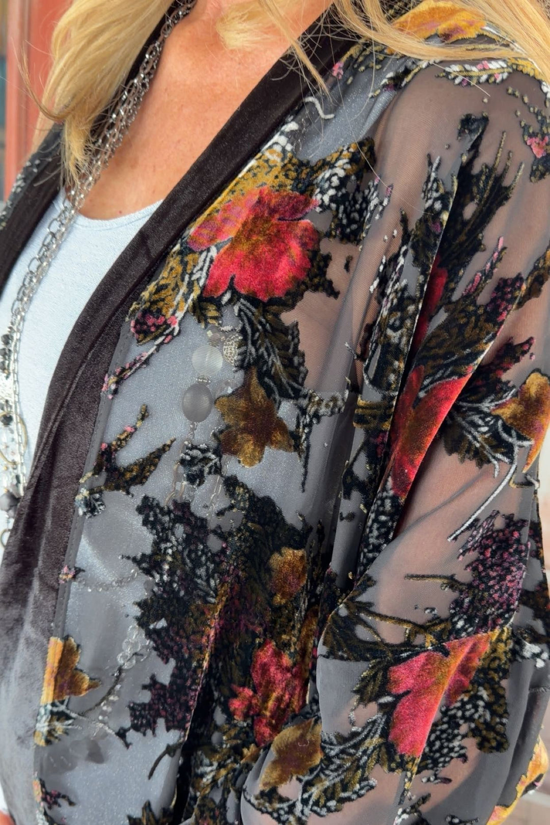 Midnight Floral Duster