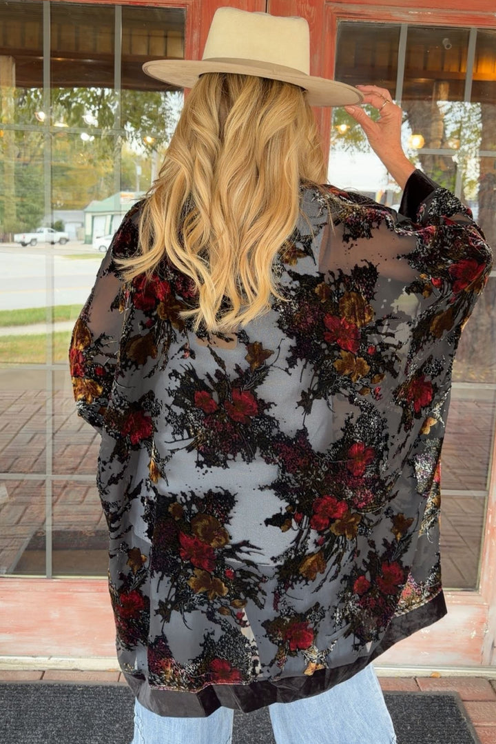 Midnight Floral Duster