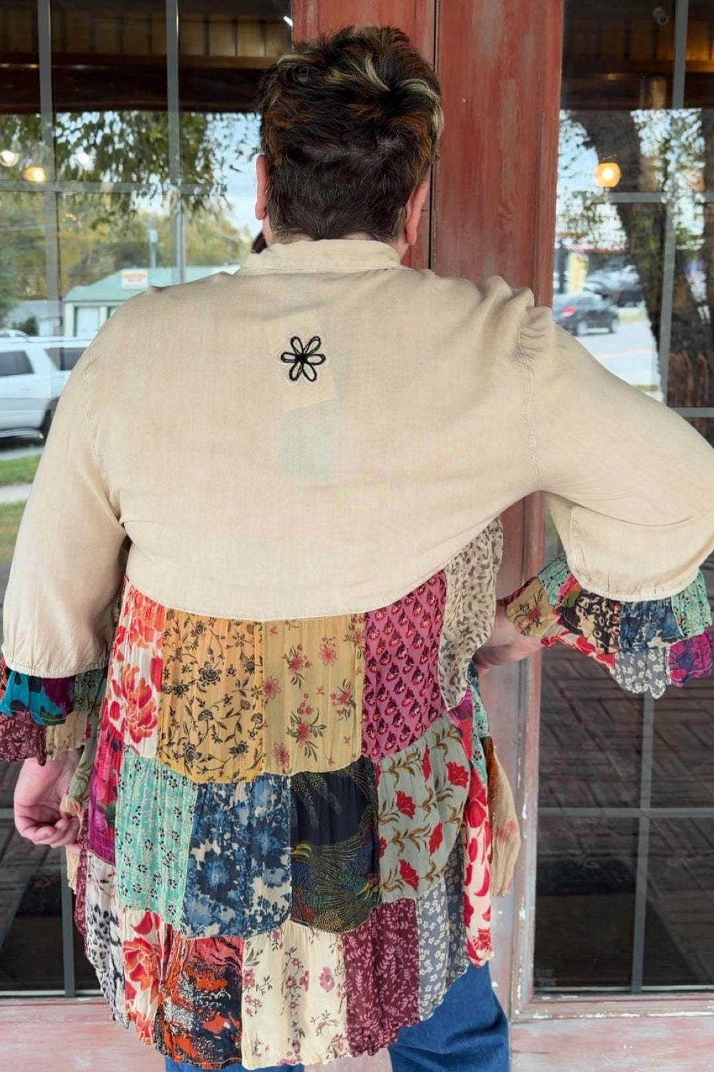 Rainbow Roots Latte Blouse