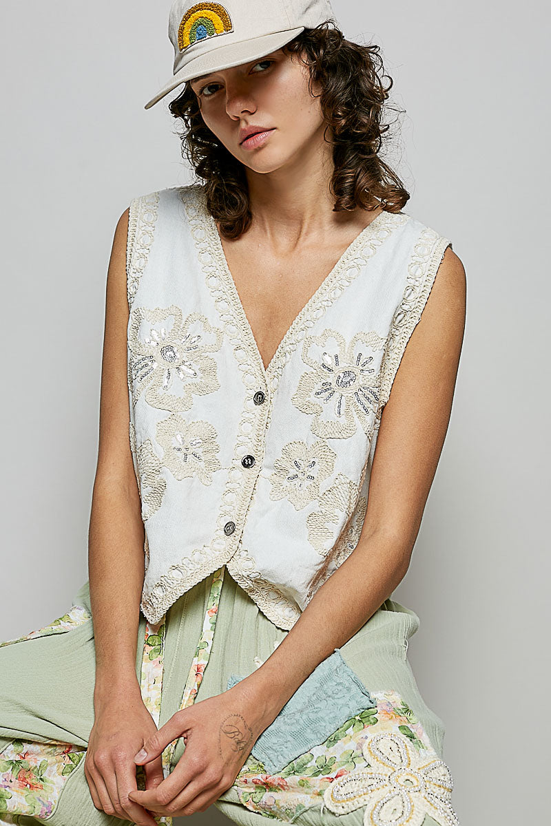 Desert Lily White Vest