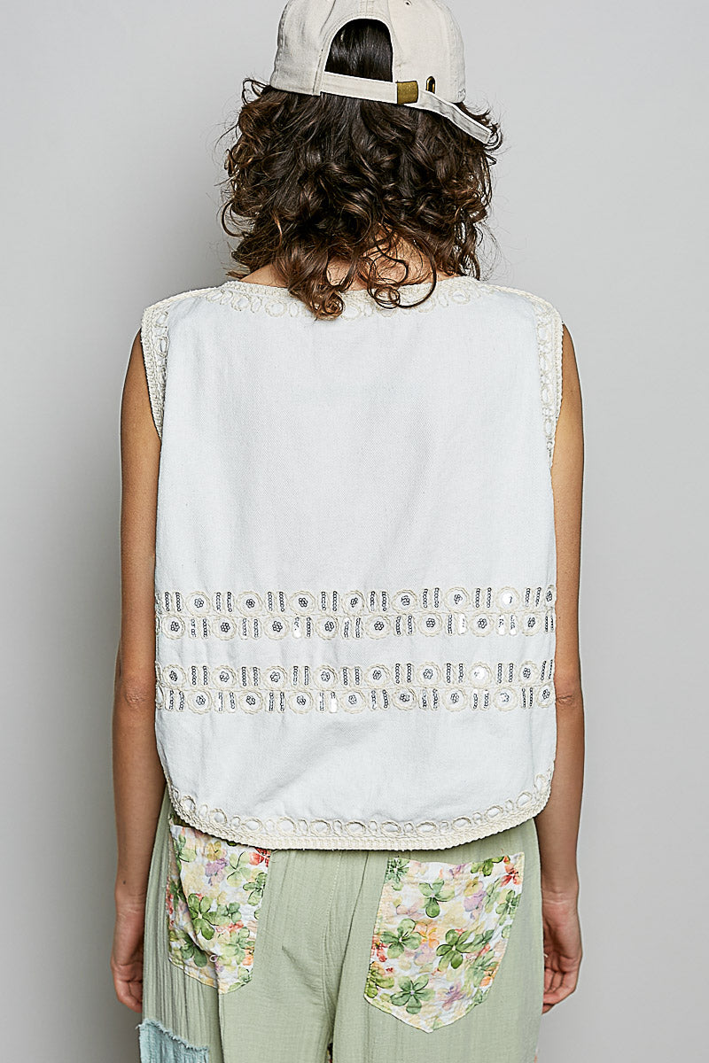 Desert Lily White Vest