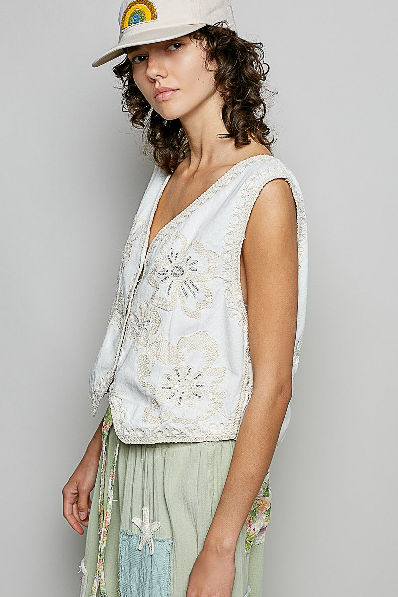 Desert Lily White Vest