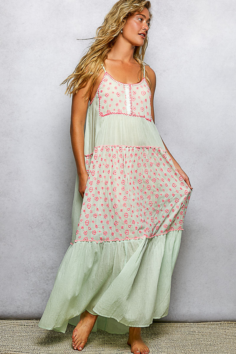 Mint & Pink Parfait Cotton Dress