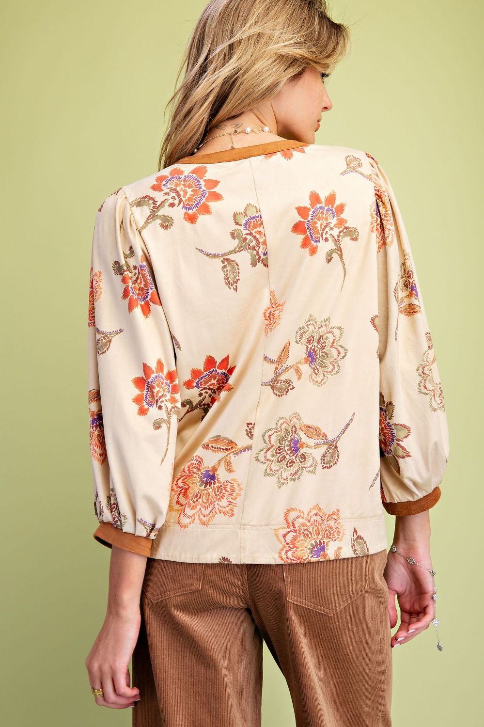 Rustic Blossom Suede Blouse