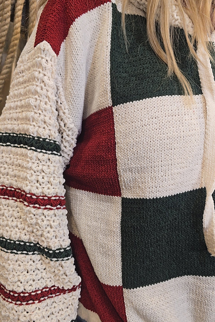 Yuletide Charm Hooded Sweater