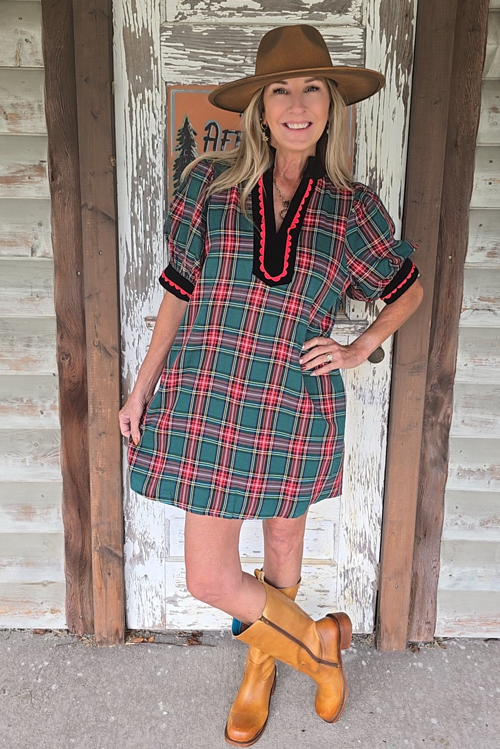 Mistletoe Plaid Dress