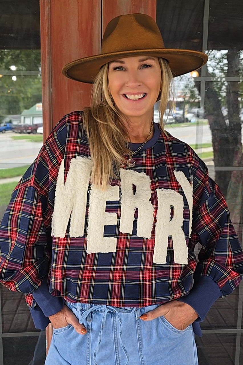 Merry Mirth Plaid Top