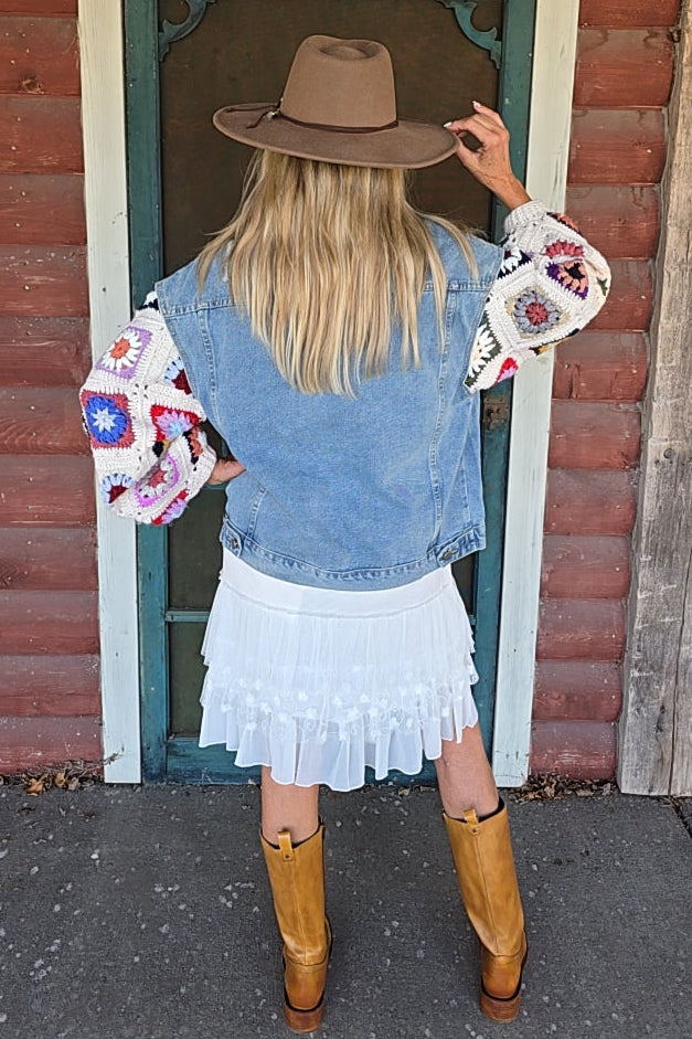 Crochet Dreamer Denim Jacket