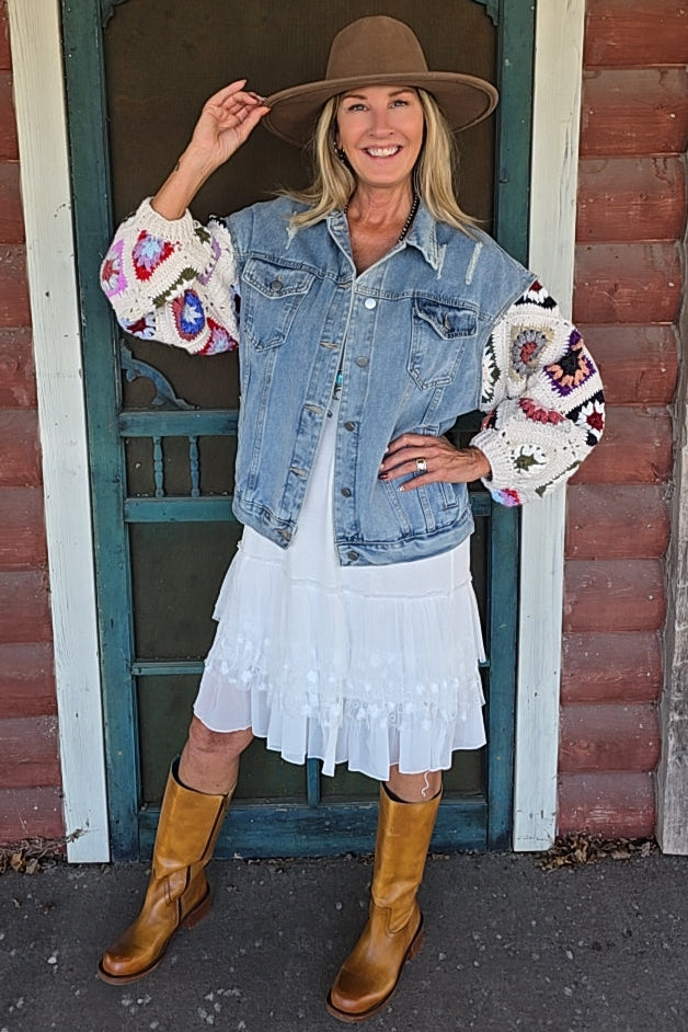 Crochet Dreamer Denim Jacket