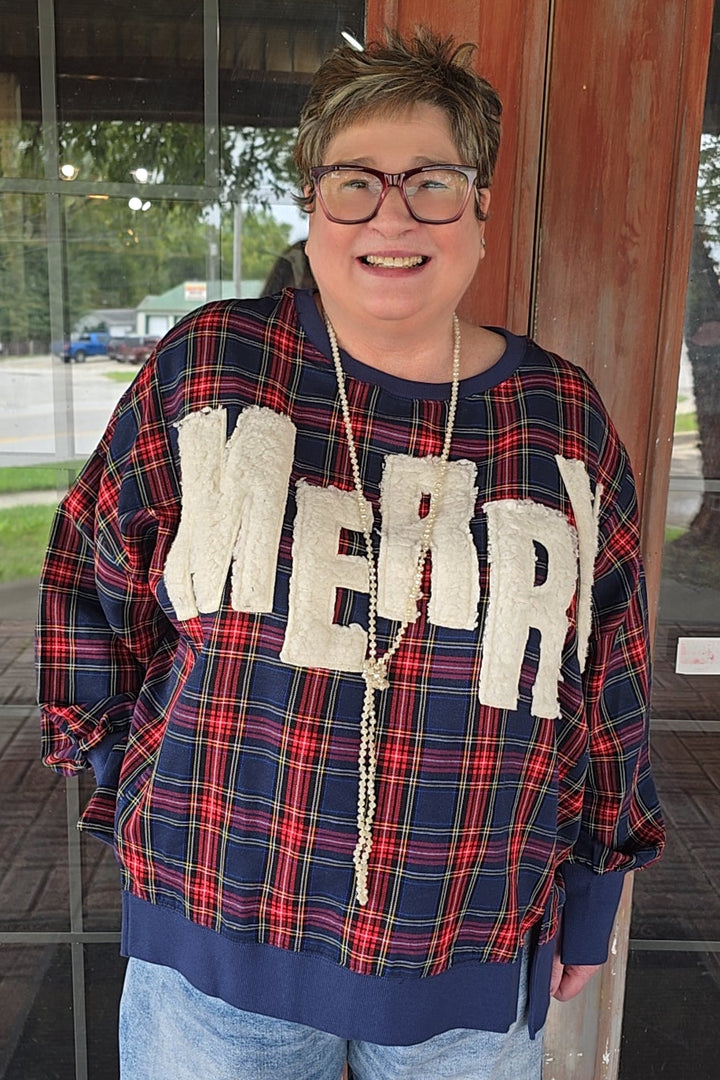 Merry Mirth Plaid Top