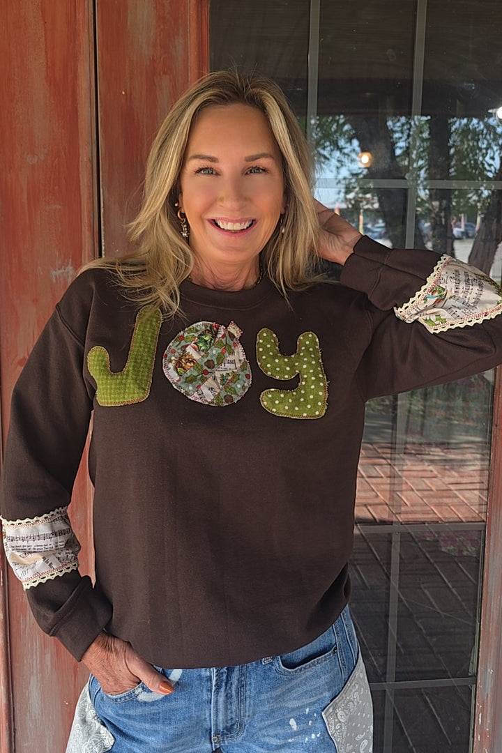 FGO Stitched with Joy Applique Sweatshirt