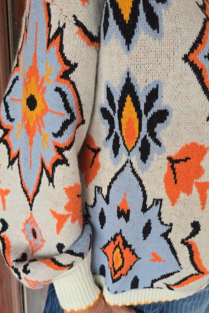 Ivory Sky Mosaic Sweater