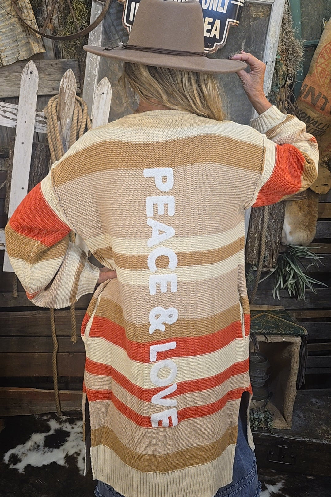 Peace &amp; Love Long Cardigan