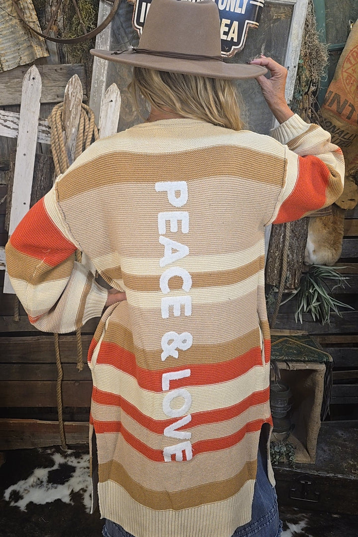 Peace &amp; Love Long Cardigan