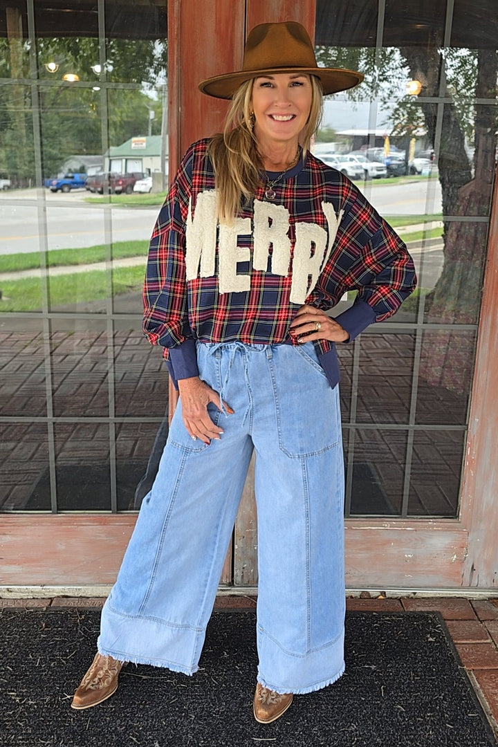 Merry Mirth Plaid Top