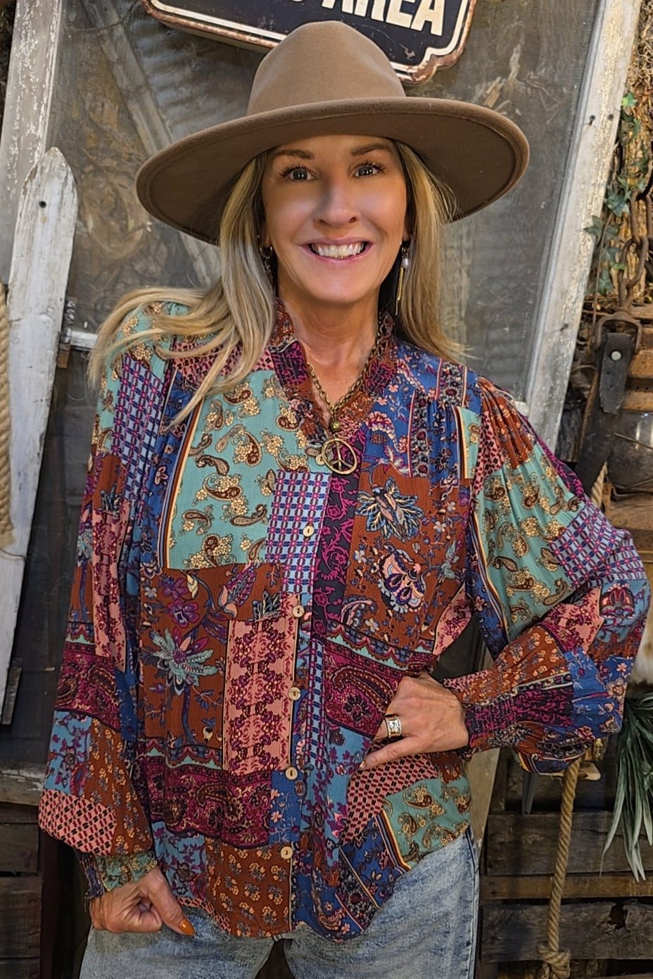 Woodland Patchwork Blouse