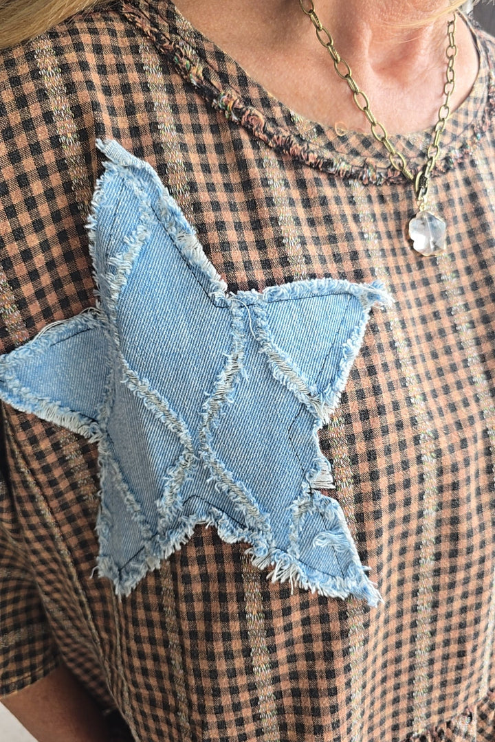 Starlit Gingham Blouse