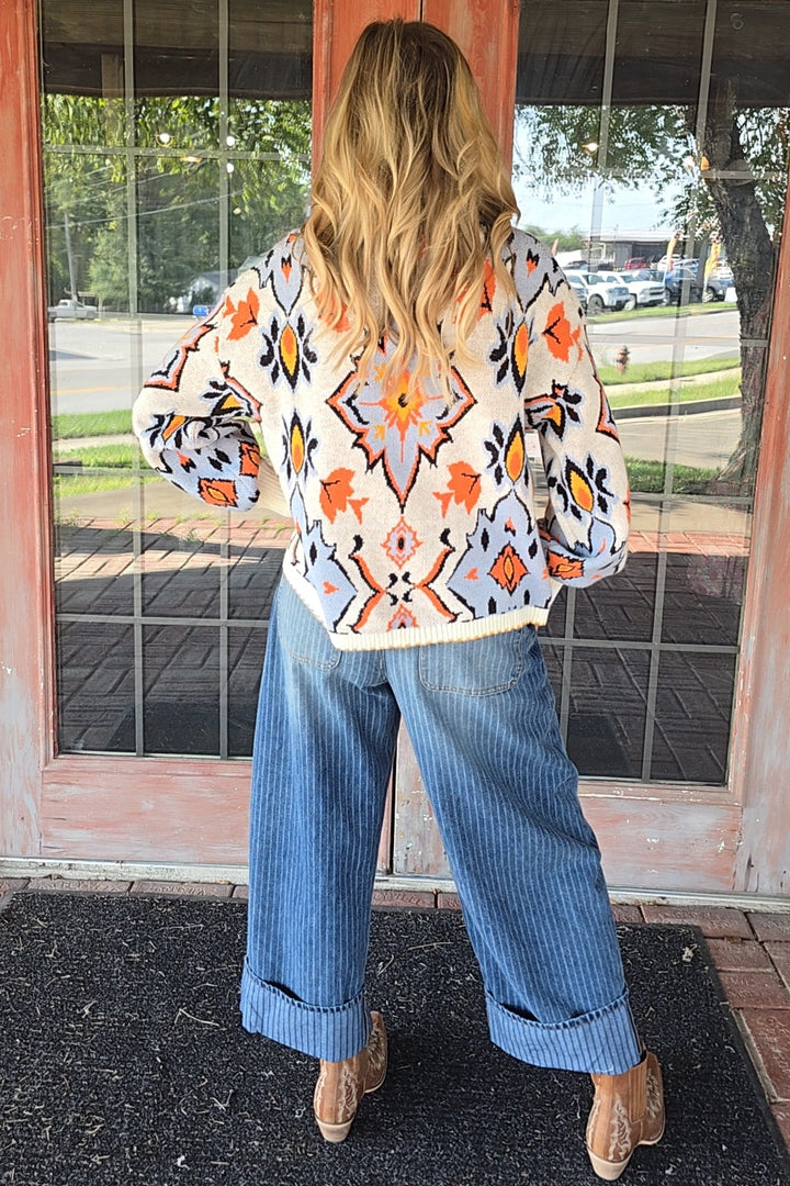 Ivory Sky Mosaic Sweater