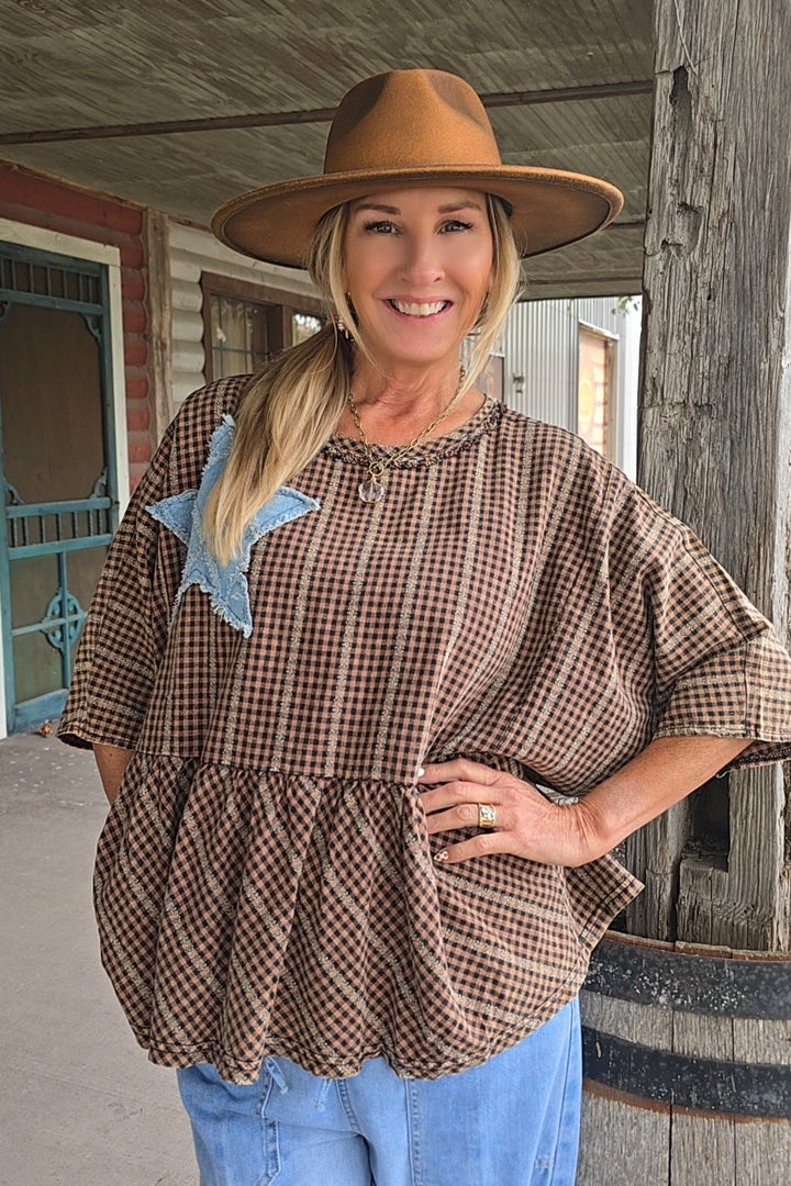 Starlit Gingham Blouse