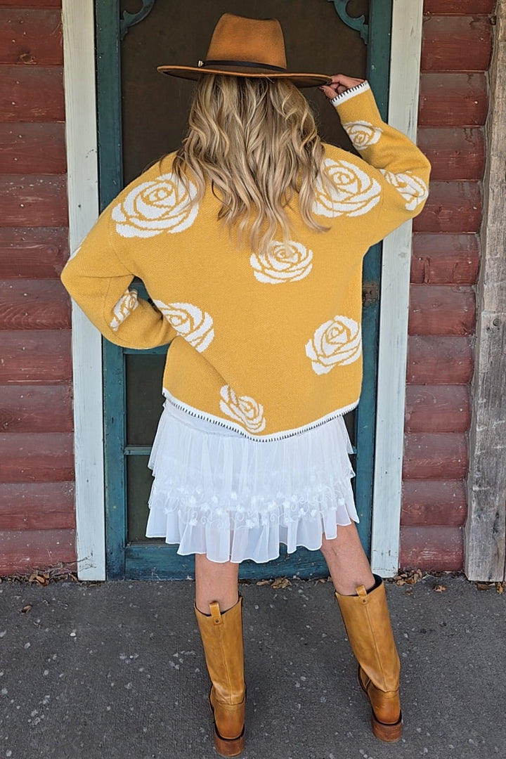 Golden Meadow Rose Cardigan