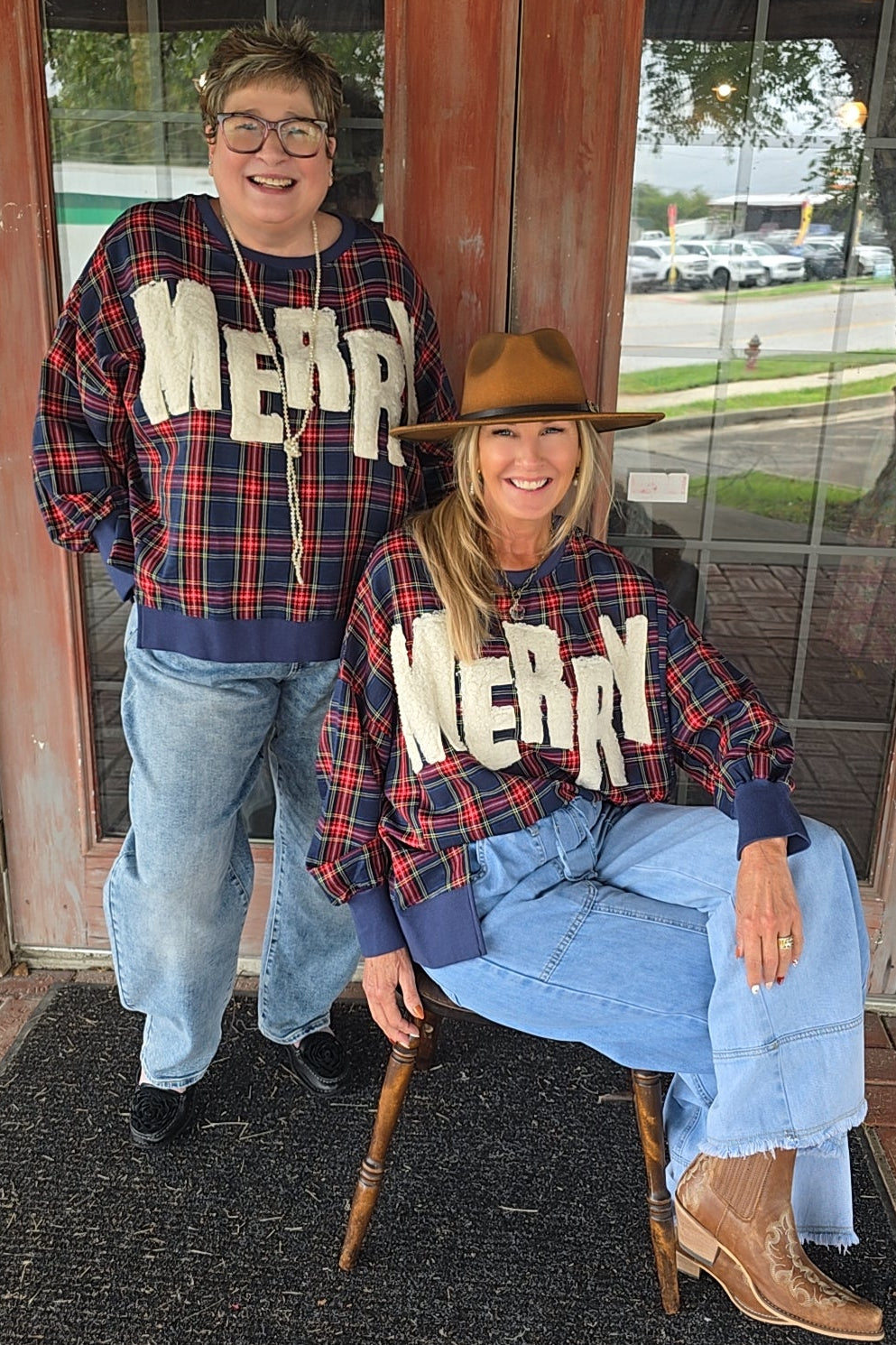 Merry Mirth Plaid Top