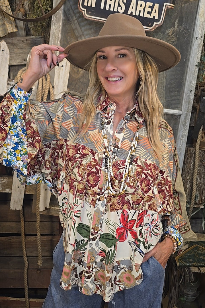 Floral Mosaic Blouse