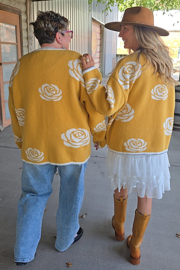 Golden Meadow Rose Cardigan
