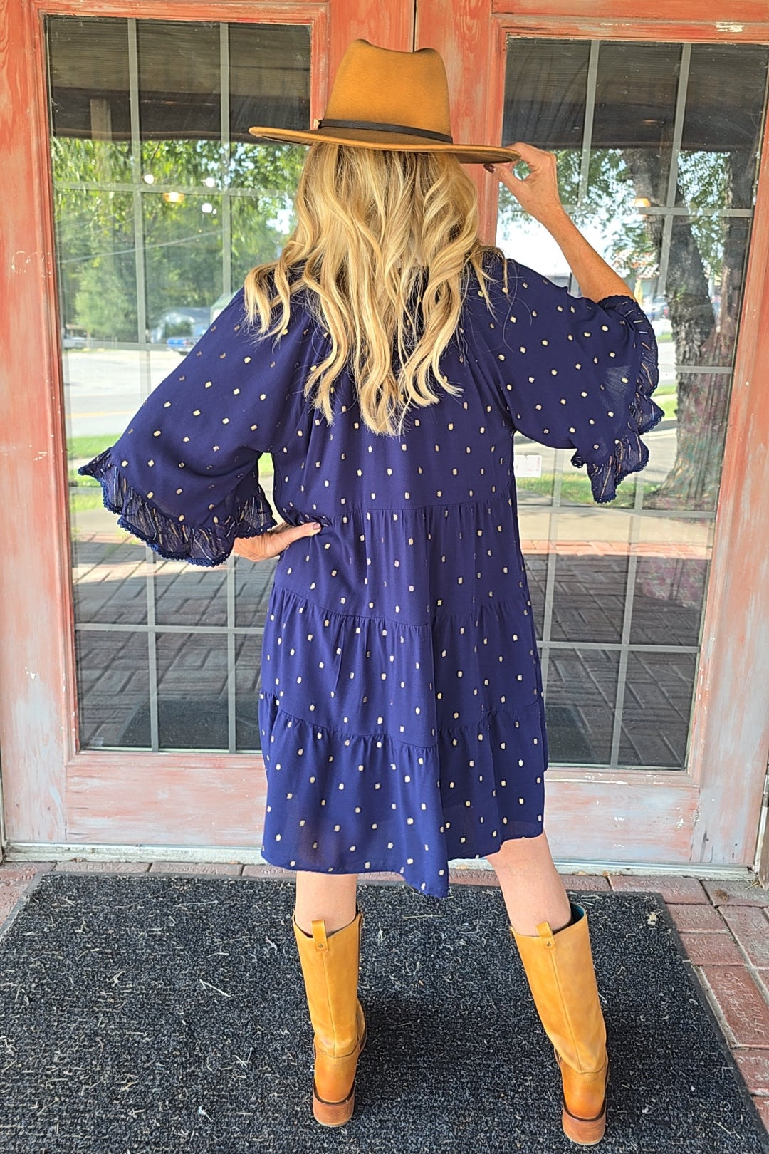 Gilded Indigo Dress