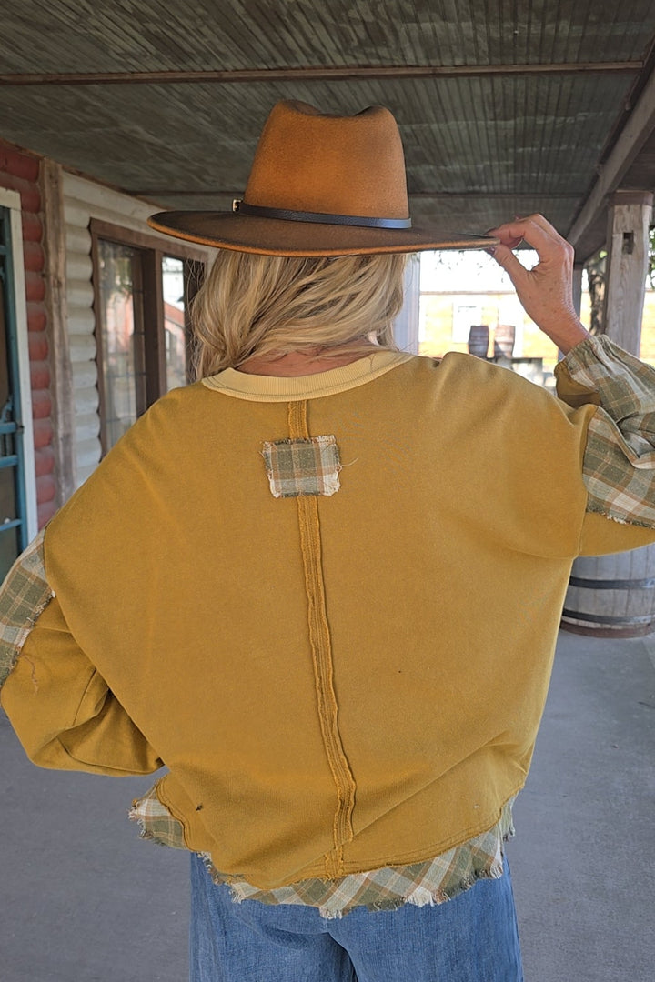 Martini Olive &amp; Plaid Top