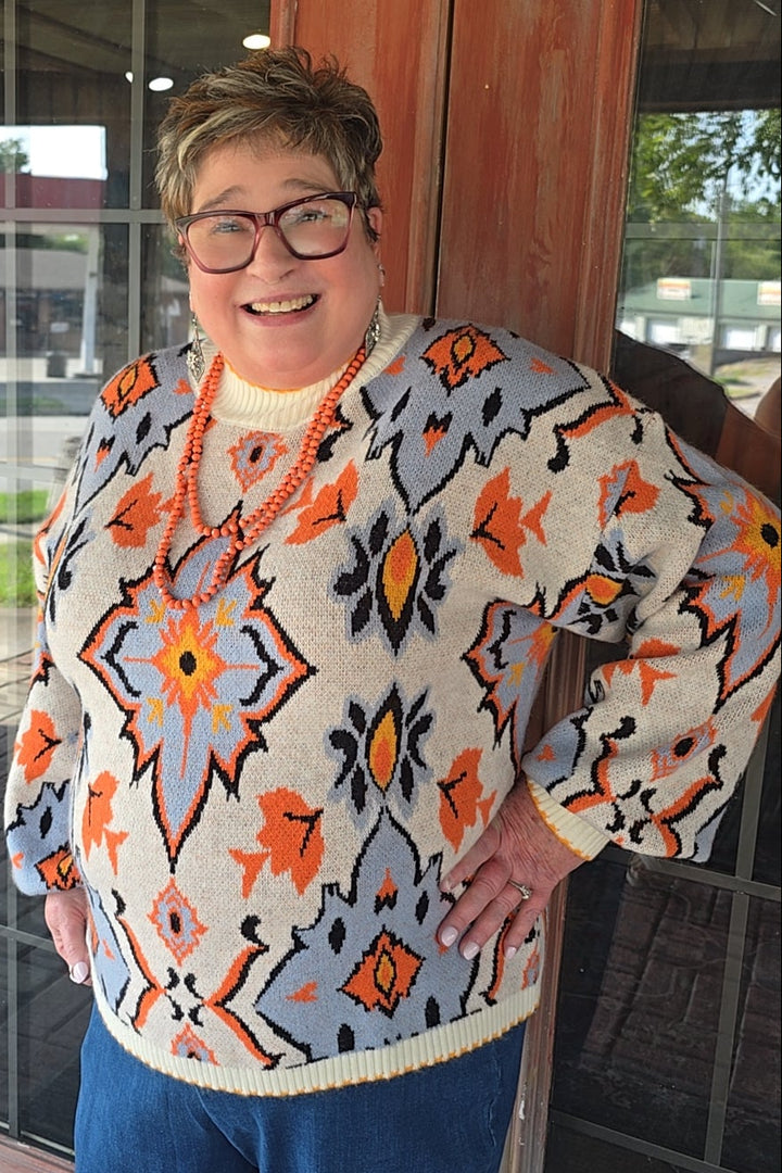 Ivory Sky Mosaic Sweater