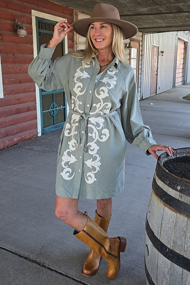 Dawn Trail Sage Dress