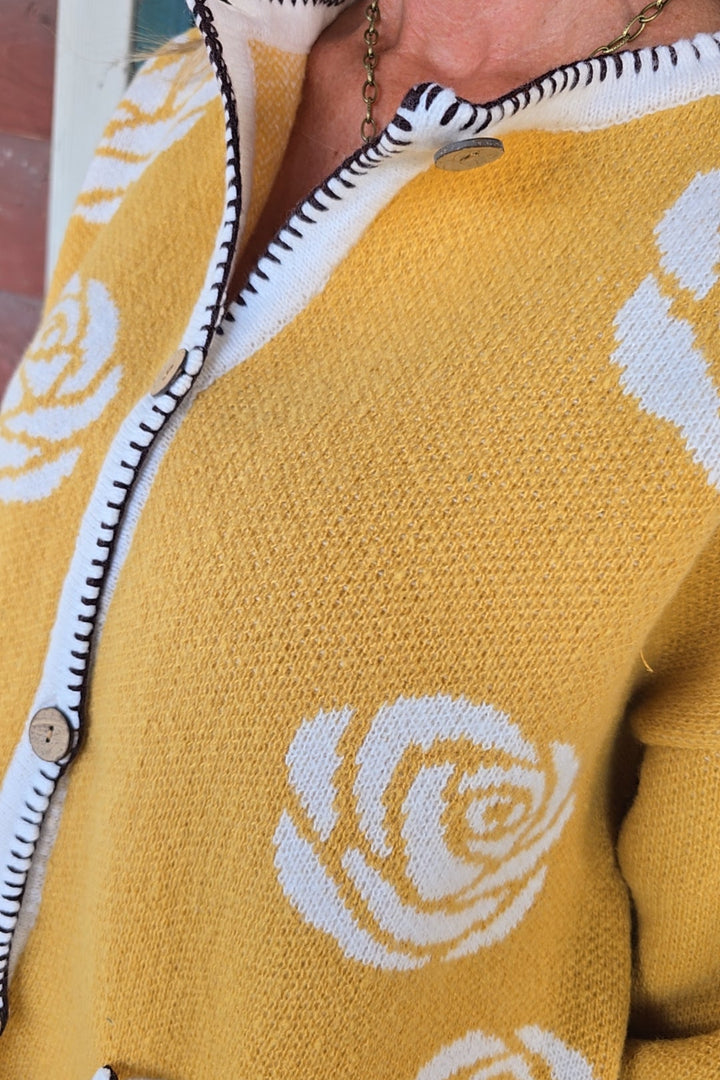 Golden Meadow Rose Cardigan